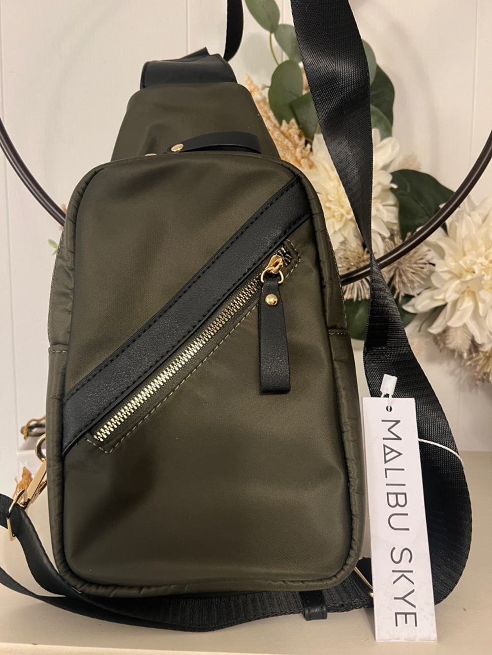 Malibu Olive Green Crossbody Sling Bag